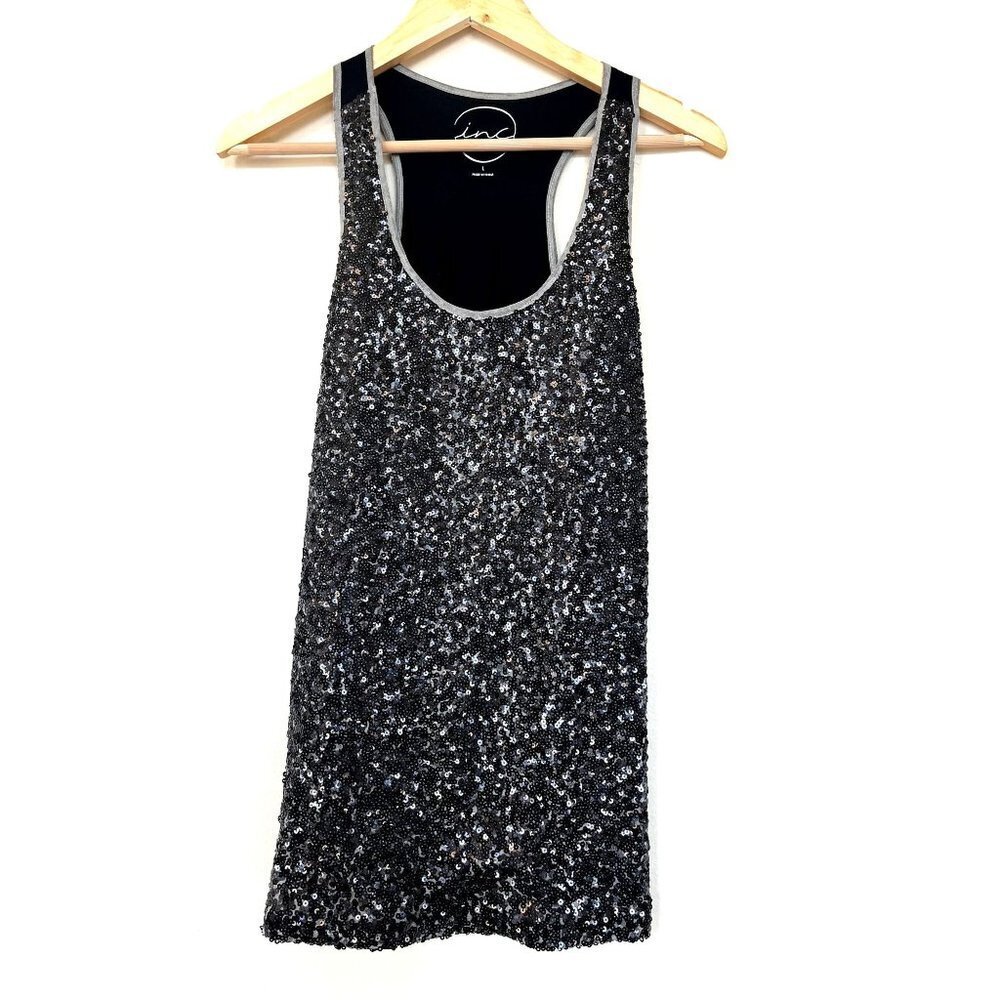 INC Sleeveless Sequin Top Size L